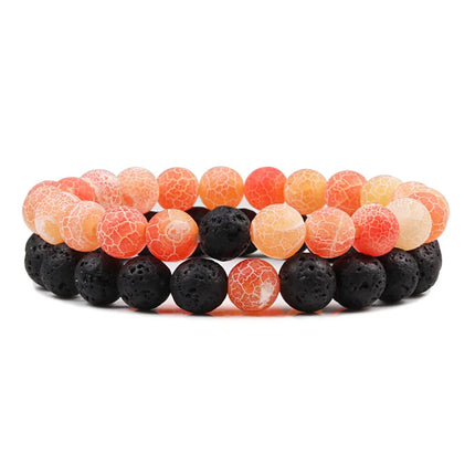 Couples Bracelet Set - Tiger Eye Beaded Yoga Bracelets for Men & Women