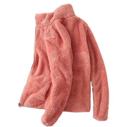 Winter Coral Fleece Coat Women's Anti-Snow Jacket Double-Sided Soft Men's Thickened Outwear Warm Outdoor Top Stormcoat Liner