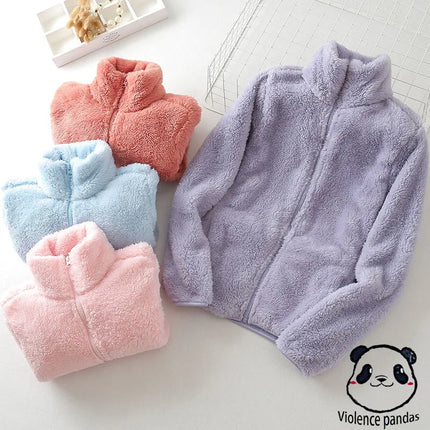 Winter Coral Fleece Coat Women's Anti-Snow Jacket Double-Sided Soft Men's Thickened Outwear Warm Outdoor Top Stormcoat Liner
