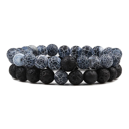 Couples Bracelet Set - Tiger Eye Beaded Yoga Bracelets for Men & Women