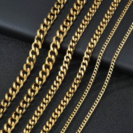 Punk Stainless Steel Curb Cuban Necklaces