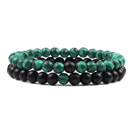 Couples Bracelet Set - Tiger Eye Beaded Yoga Bracelets for Men & Women