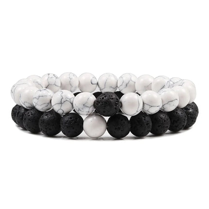Couples Bracelet Set - Tiger Eye Beaded Yoga Bracelets for Men & Women