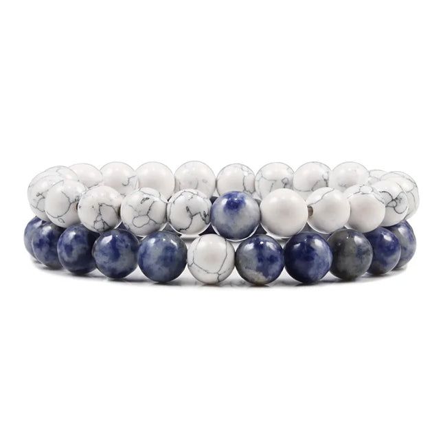 Couples Bracelet Set - Tiger Eye Beaded Yoga Bracelets for Men & Women