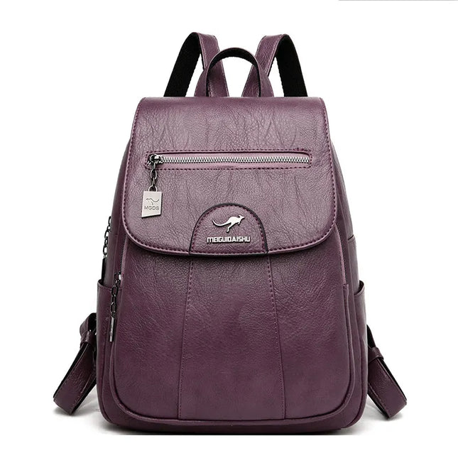 Women's Soft Leather Vintage Backpack