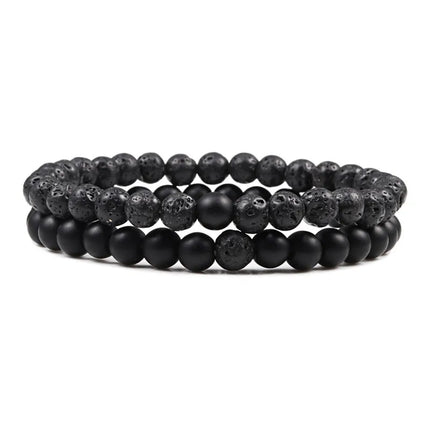 Couples Bracelet Set - Tiger Eye Beaded Yoga Bracelets for Men & Women