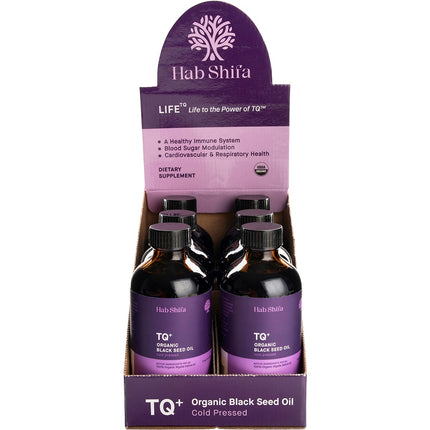 HAB SHIFA - TQ+ ORGANIC BLACK SEED OIL COUNTER DISPLAY 6X250ML