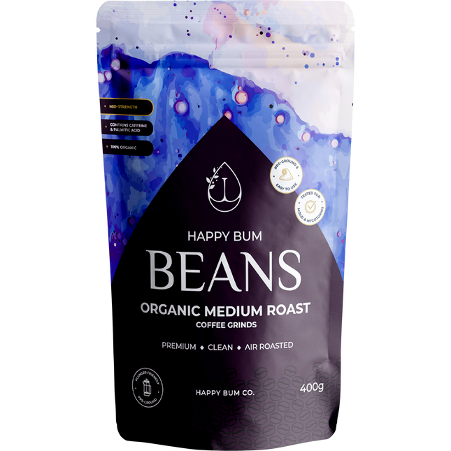 Happy Bum Organic Ground Coffee Beans Medium Roast 400g