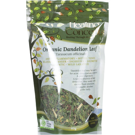 HEALING CONCEPTS Organic Dandelion Leaf 40g | Herbal Tea