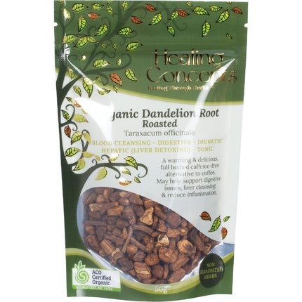 HEALING CONCEPTS Organic Dandelion Root Roasted 50g | Herbal Tea