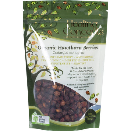HEALING CONCEPTS Organic Hawthorn Berries 50g | Herbal Tea