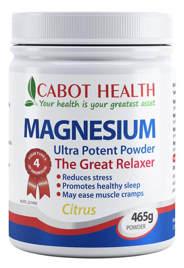 CABOT HEALTH MAGNESIUM ULTRA POTENT CITRUS 465G
