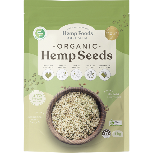 Hemp Foods Australia Organic Hulled Hemp Seeds 1kg