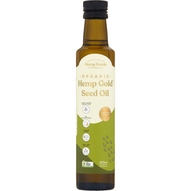 HEMP FOODS AUSTRALIA Organic Hemp Gold Seed Oil 6x250ml | Body & Skin Oil