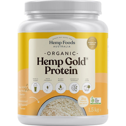 HEMP FOODS AUSTRALIA Organic Hemp Gold Protein 1.5kg | Protein Snack