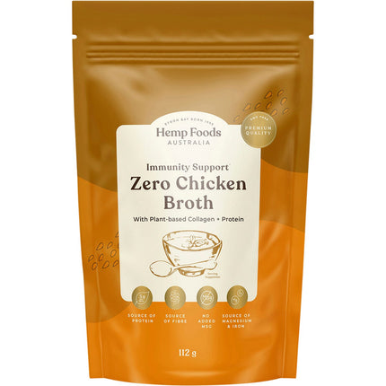 HEMP FOODS AUSTRALIA Zero Chicken Broth Immunity Support 112g | Soup & Broth