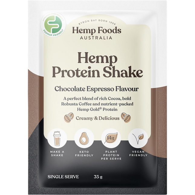 Hemp Foods Australia Organic Hemp Protein Shake Chocolate Espresso 7x35g