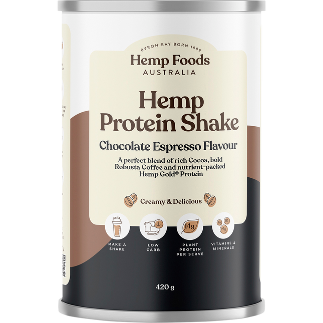 Hemp Foods Australia Organic Hemp Protein Shake Chocolate Espresso 420g