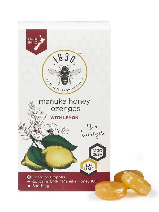 1839 MANUKA HONEY UMF 10+ LOZENGES LEMON 12PK