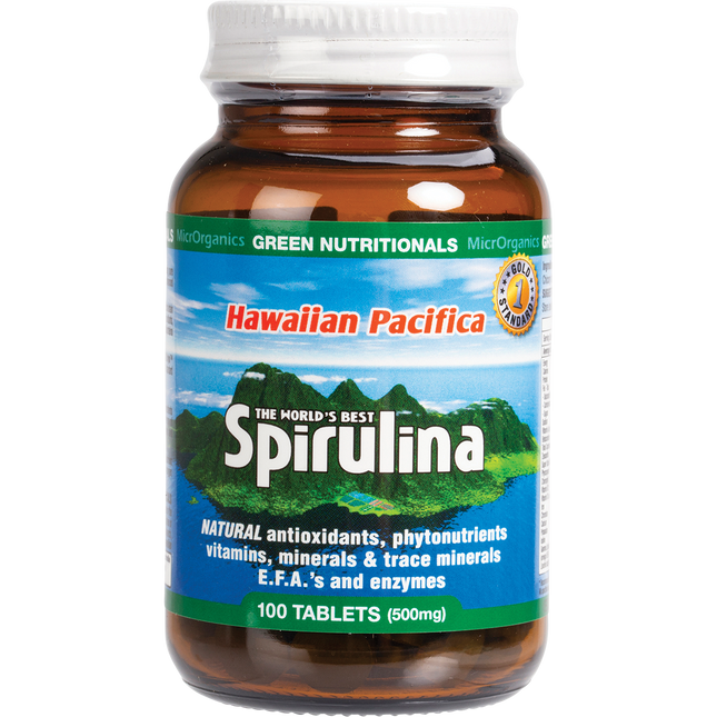 Green Nutritionals Hawaiian Pacifica Spirulina Tablets 500mg 100 Tabs