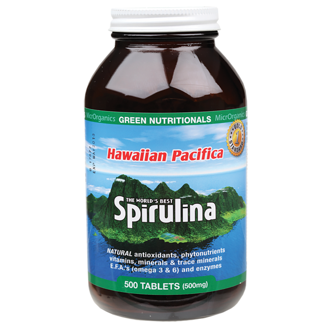 Green Nutritionals Hawaiian Pacifica Spirulina Tablets 500mg 500 Tabs