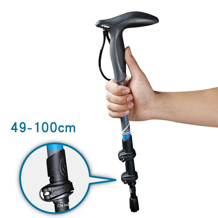 Ultralight T-Handle Carbon Fiber Walking Stick  Adjustable Telescopic Trekking Pole