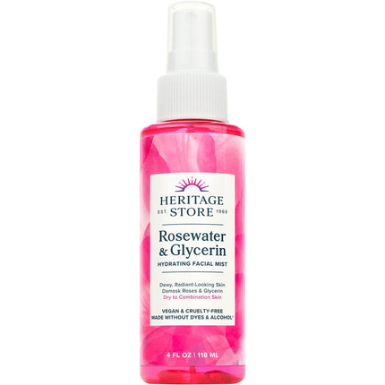 HERITAGE STORE Rosewater & Glycerin Hydrating Facial Mist 118ml | Face Toner