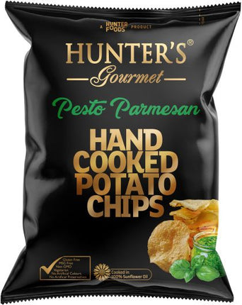 HUNTER’S HAND COOKED POTATO CHIPS PESTO PARMESAN G/F 125G