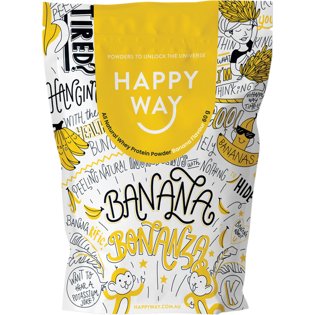 Happy Way Whey Protein Powder Banana 6x60g
