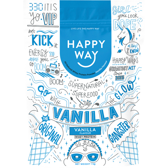 Happy Way Whey Protein Powder Vanilla 1kg