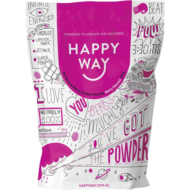 Happy Way - Whey Protein Powder Berry - 6x60g