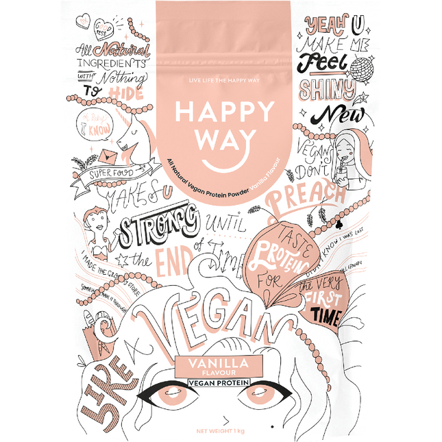 Happy Way Vegan Protein Powder Vanilla 1kg