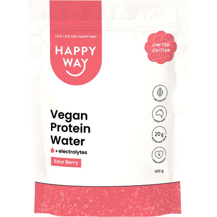 Happy Way - Vegan Protein Water Powder Sour Berry - 420g