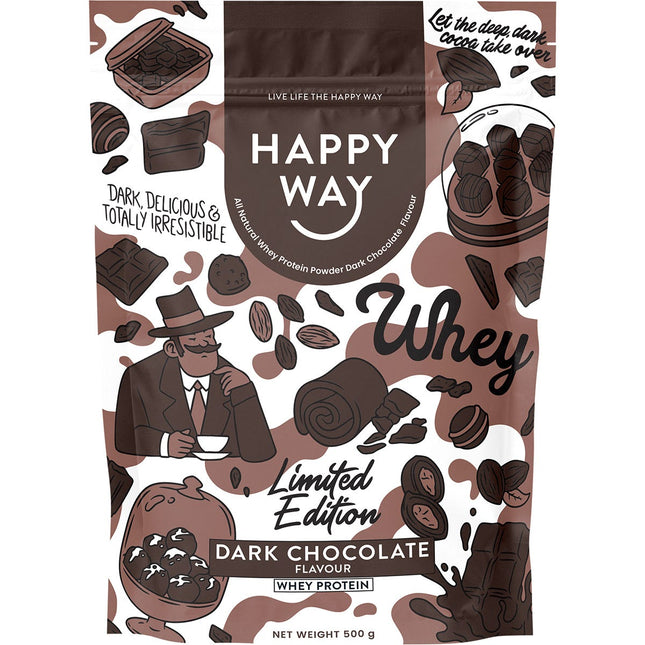 Happy Way - Whey Protein Powder Dark Chocolate - 500g