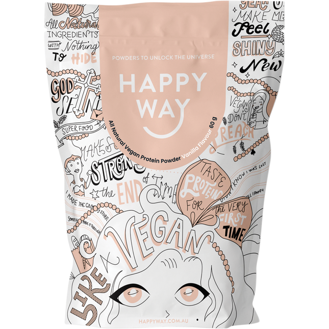 Happy Way Vegan Protein Powder Vanilla 6x60g