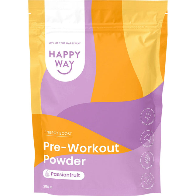 Happy Way - Pre-Workout Powder Passionfruit - 250g