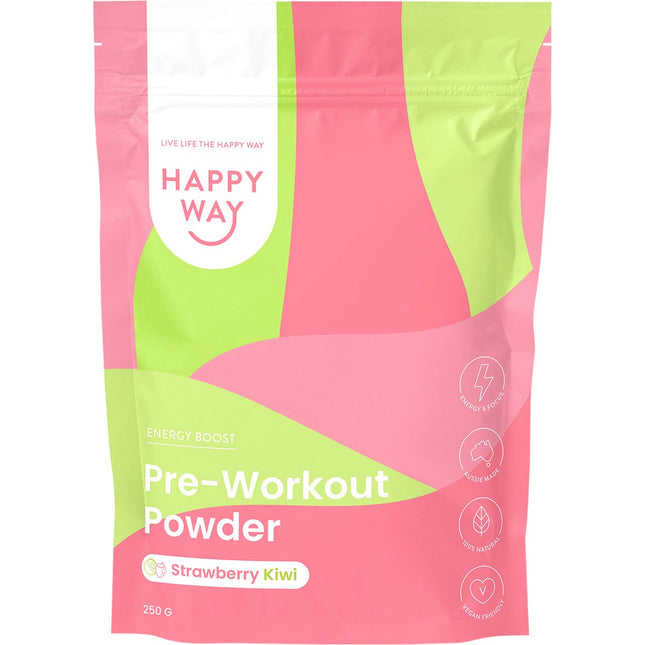 Happy Way - Pre-Workout Powder Strawberry Kiwi - 250g