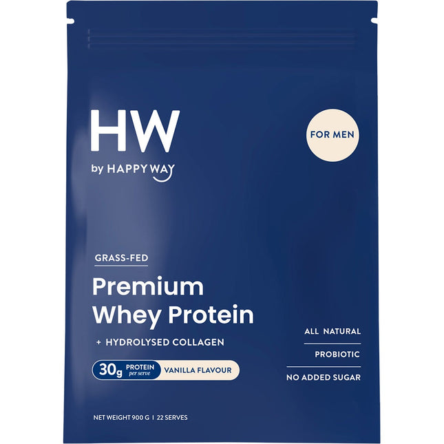 Happy Way - Men's Premium Whey Protein Powder Vanilla - 900g