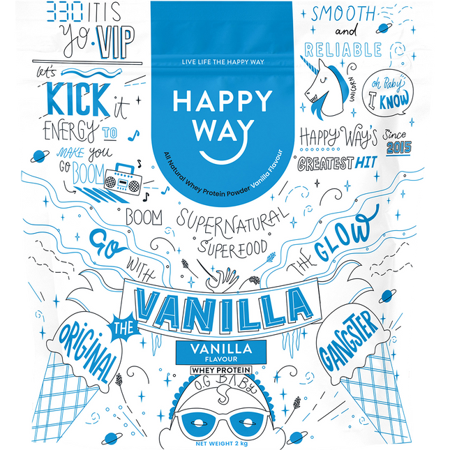 Happy Way Whey Protein Powder Vanilla 2kg