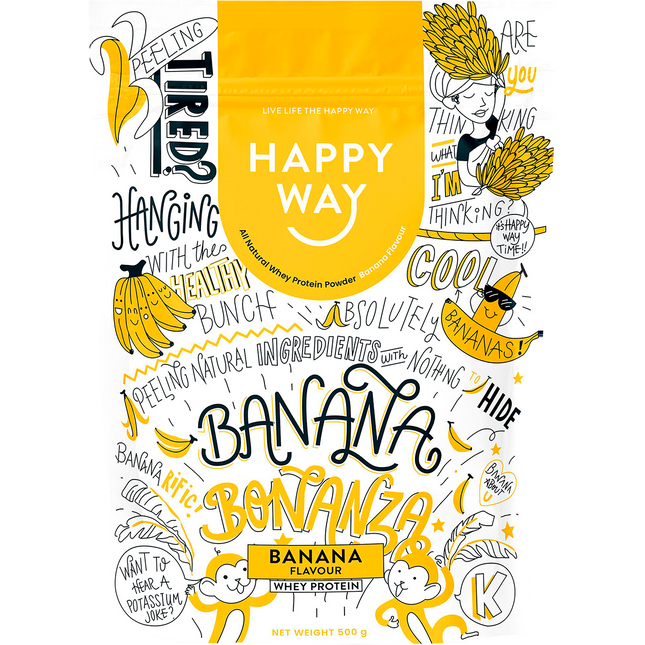 Happy Way Whey Protein Powder Banana 500g