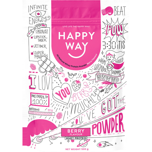 Happy Way Whey Protein Powder Berry 500g