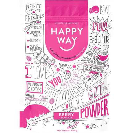 HAPPY WAY Whey Protein Powder Berry 500g