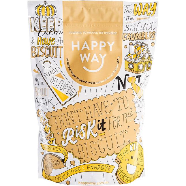 Happy Way - Vegan Protein Powder Caramel Biscuit - 500g