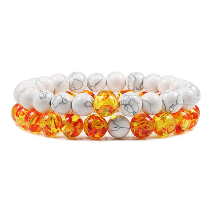 Couples Bracelet Set - Tiger Eye Beaded Yoga Bracelets for Men & Women