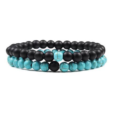 Couples Bracelet Set - Tiger Eye Beaded Yoga Bracelets for Men & Women
