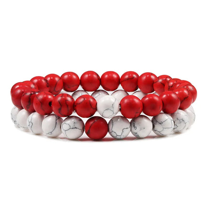 Couples Bracelet Set - Tiger Eye Beaded Yoga Bracelets for Men & Women