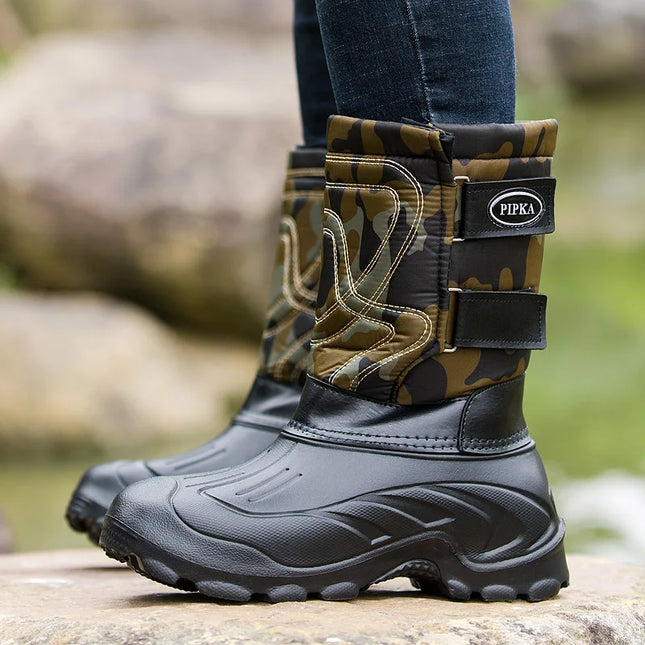 winter boots Waterproof Snow Boots Fishing Shoes Men Boots Rain Winter shoes Warm Fur Outdoor Camo Hunting Boots Camouflage