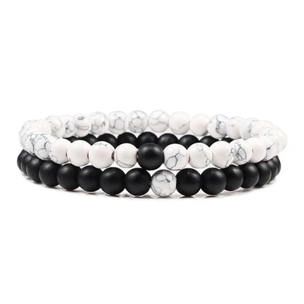 Couples Bracelet Set - Tiger Eye Beaded Yoga Bracelets for Men & Women