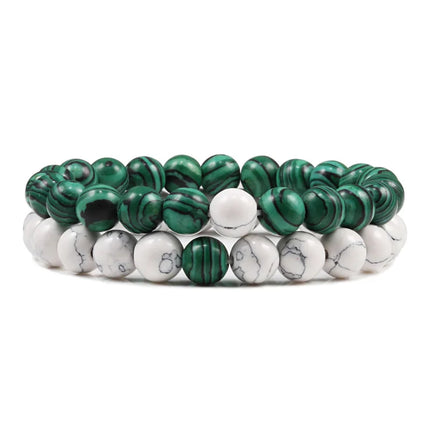 Couples Bracelet Set - Tiger Eye Beaded Yoga Bracelets for Men & Women