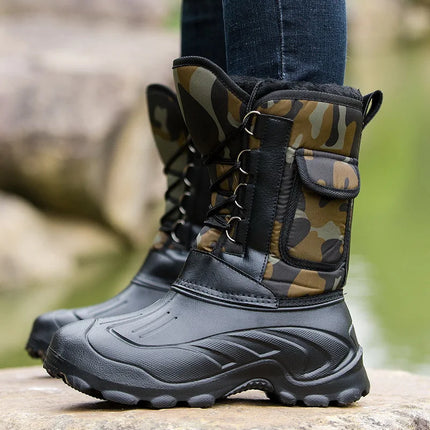winter boots Waterproof Snow Boots Fishing Shoes Men Boots Rain Winter shoes Warm Fur Outdoor Camo Hunting Boots Camouflage